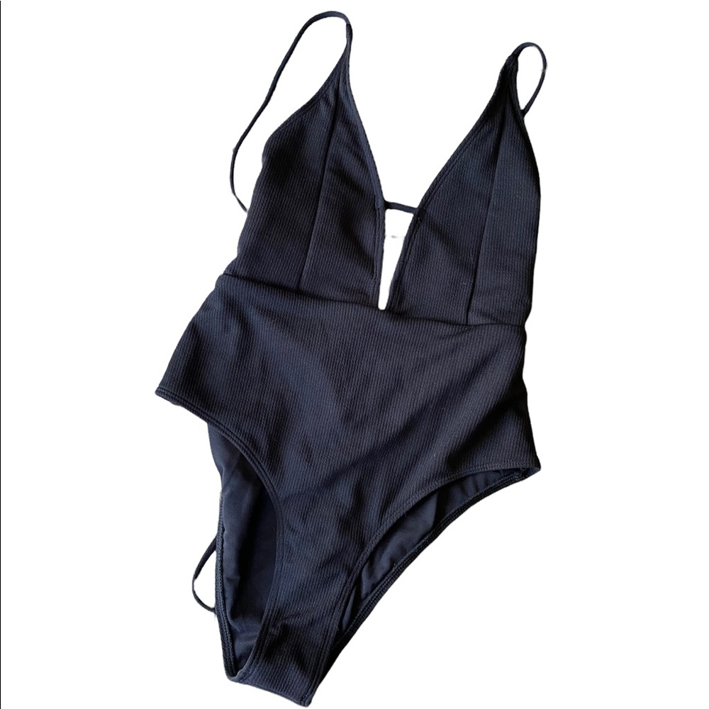 BOGO Zaful lace up back black bathing suit large